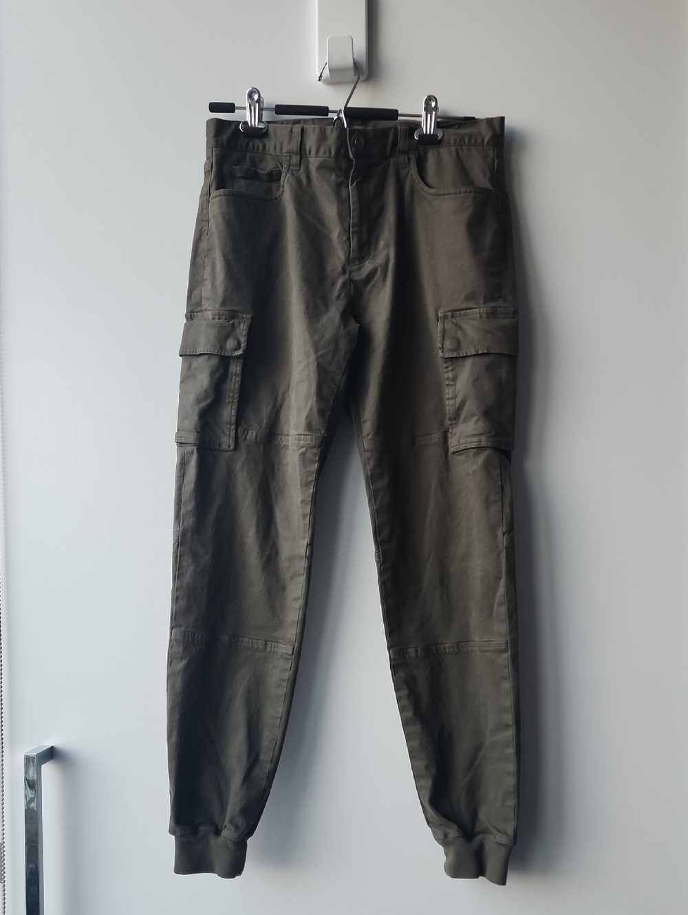 Vince Cotton Blend Khaki Jogger Pants
